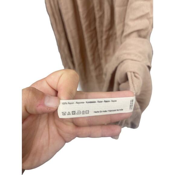 Free People Nude Sand Beige Beach Dress Layered Cutout Womens Medium - Picture 5 of 11